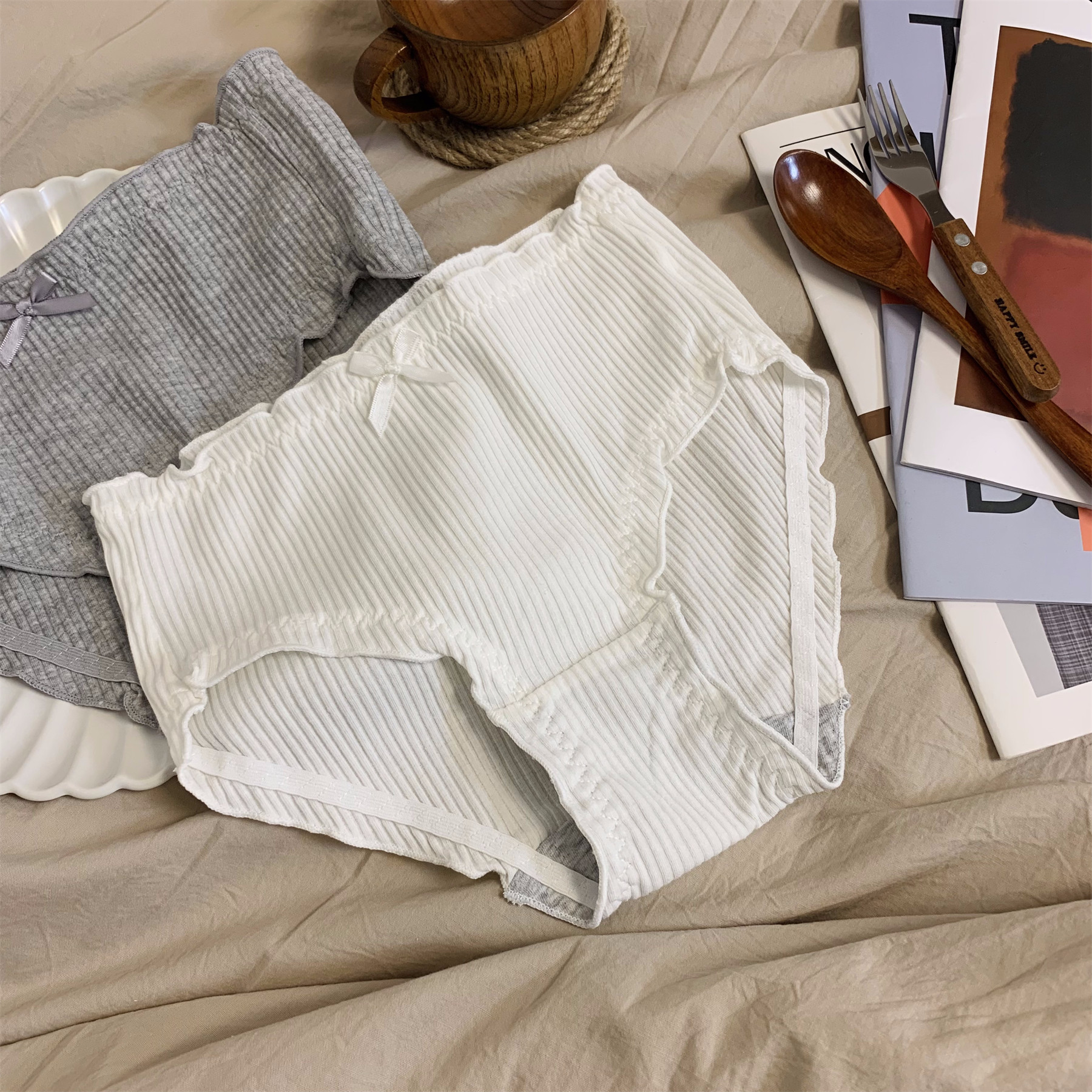 【泽衣壹品】蕾丝边女纯色中腰舒适纯色螺纹棉纯棉裆抑菌内裤女,淘宝优惠券,粉丝福利购,淘宝优惠卷