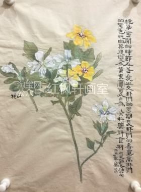 仿古工笔花鸟画白描底稿国画小品熟宣纸勾线笔手画图片定制手绘稿
