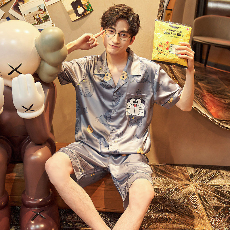 男士夏季冰丝绸短袖2022年新款睡衣 奥美诗嘉睡衣/家居服套装