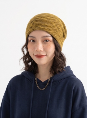 韩系秋冬堆堆针织帽女防风护耳
