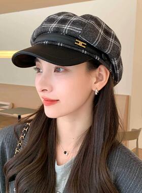 日系复古女秋冬百搭显脸小贝雷帽