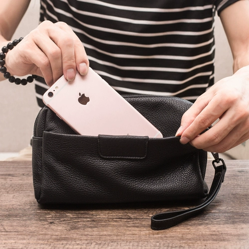 Модная сумка с петлей на руку, кожаная вместительная и большая маленькая сумка клатч, в корейском стиле, из натуральной кожи