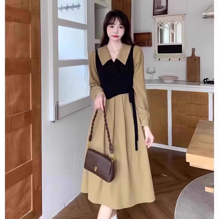 iFashion 长袖连衣裙加绒+不加绒