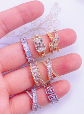 女锆石微镶轻奢开口戒指高级感