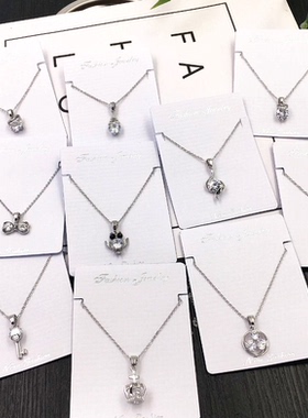 锆石铜锁骨链女保色项链