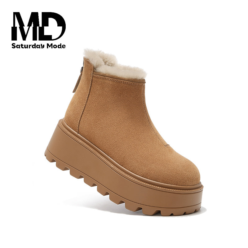 saturdaymode厚底雪地靴女2025冬季新款加绒保暖毛绒短靴舒适棉鞋,淘宝优惠券,粉丝福利购,淘宝优惠卷