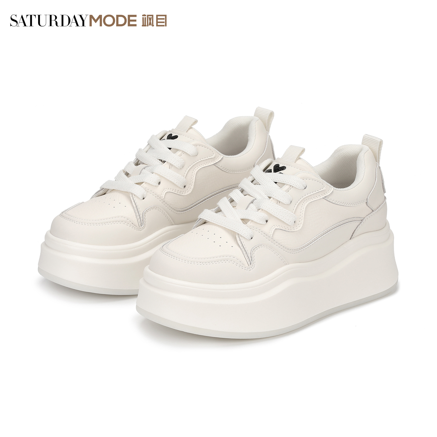 星期六黑白经典板鞋春秋新品厚底增高熊猫时尚百搭休闲运动鞋女