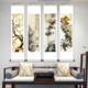 Plum, Orchid, Bamboo and Chrysanthemum Decorative Painting Living Room Four Screen Hanging Scrolls