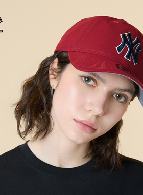 NEW ERA纽亦华26新品MLB复古红色棒球帽男女同款软顶NE940
