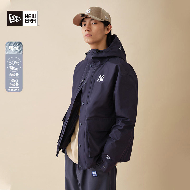 NEW ERA纽亦华秋冬MLB加厚羽绒服潮流百搭三合一羽绒外套