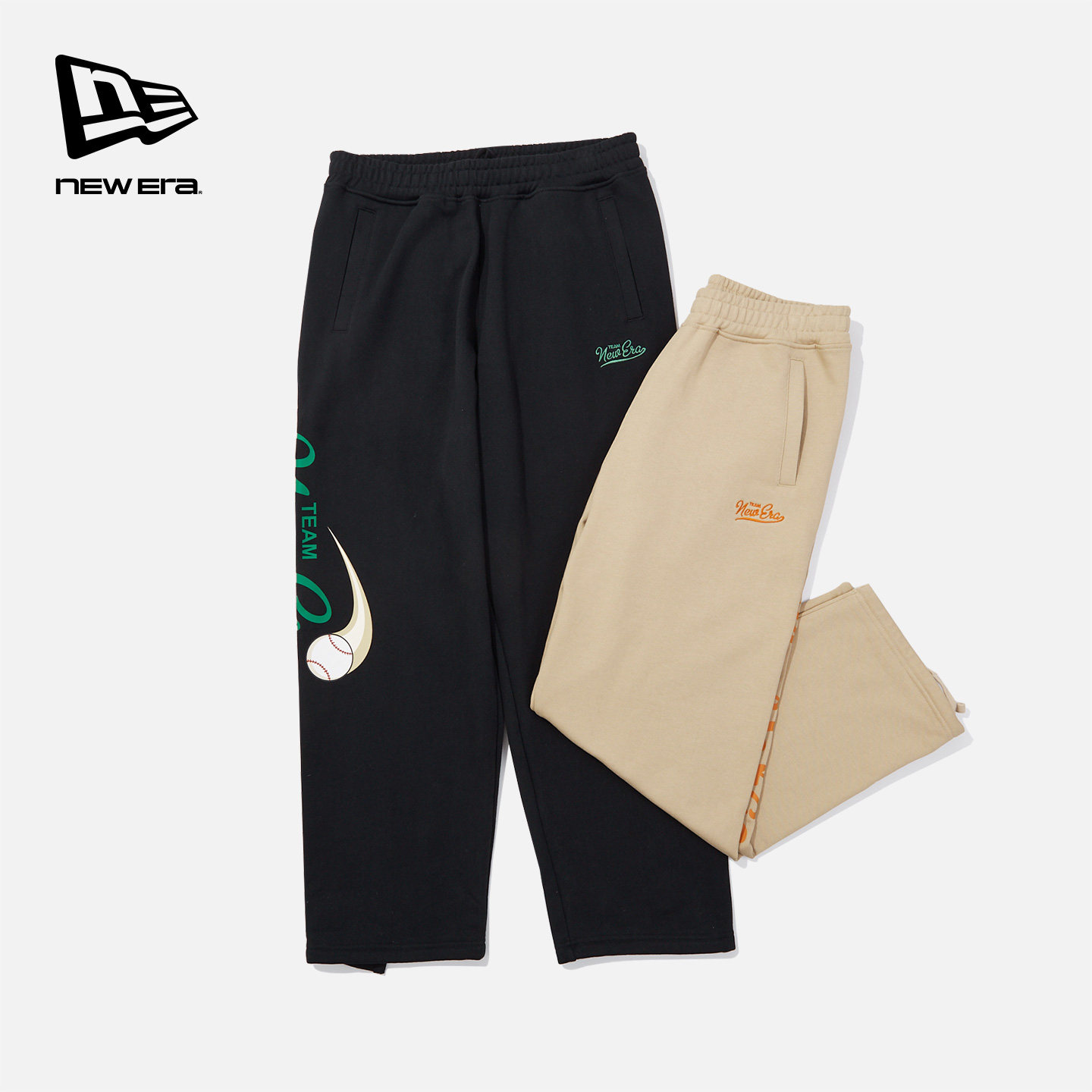 New Era纽亦华白敬亭同款2025秋冬直筒长裤休闲印花运动男女复古,淘宝优惠券,粉丝福利购,淘宝优惠卷