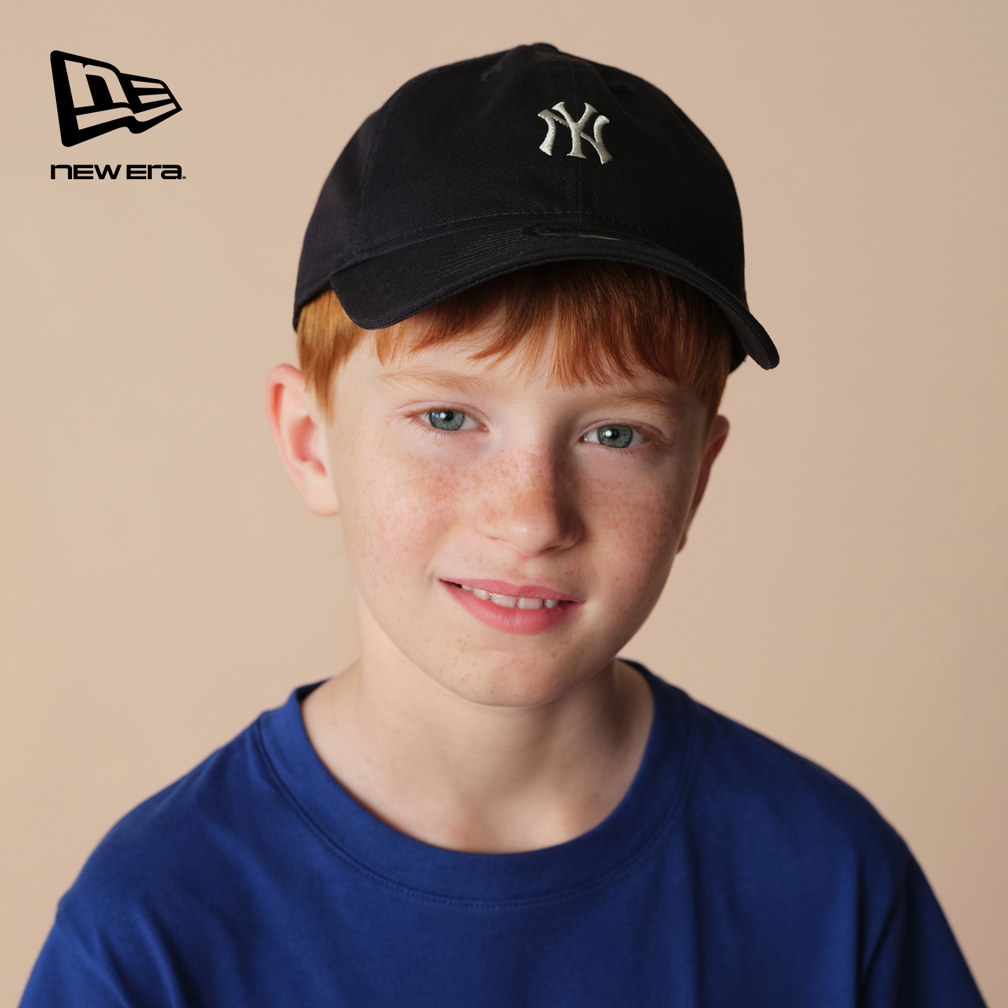 New Era纽亦华2025秋季新款MLB儿童棒球帽NY软顶简约基础刺绣940 - 图0