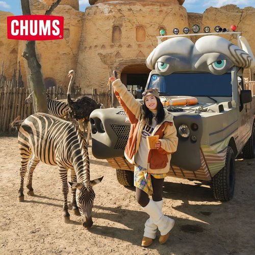 CHUMS洽洽鸟户外保暖抓绒外套男女同款连帽防风抓绒衣摇粒绒夹克 - 图0