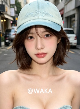 WAKA复古做旧渐变刺绣棒球帽