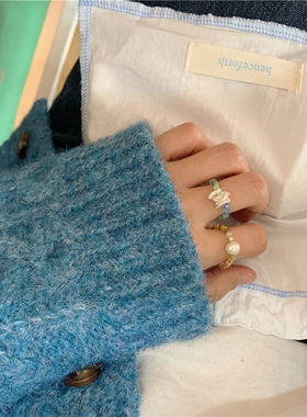 大发试验站女亚克力复古珍珠戒指