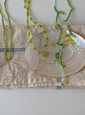 水晶串珠choker少女甜美精致项链