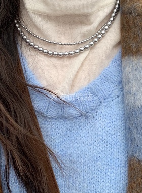 珍珠精致法式灰色系圣诞新年项链