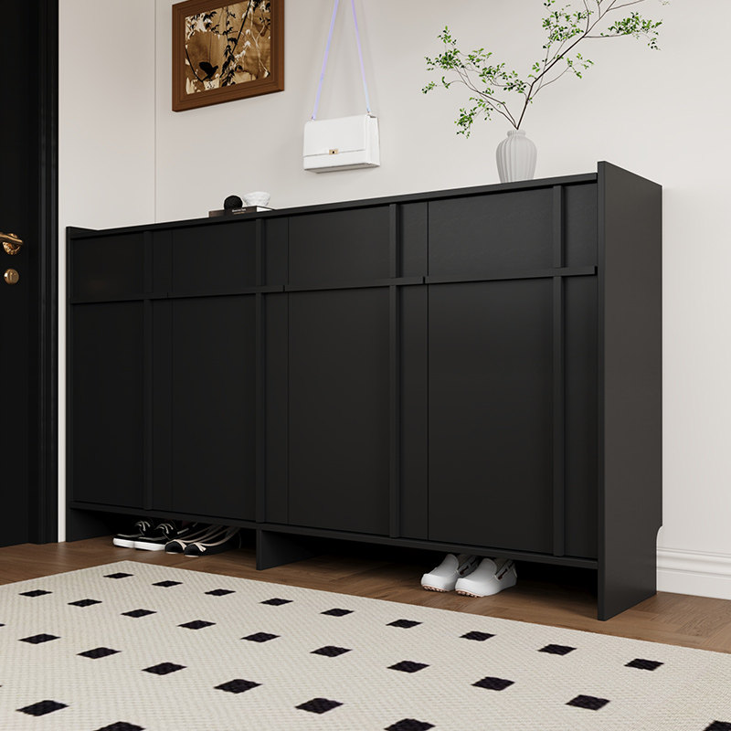 中古风实木鞋柜家用门口玄关柜一体骨骼线复古门口储物柜门外柜子,淘宝优惠券,粉丝福利购,淘宝优惠卷