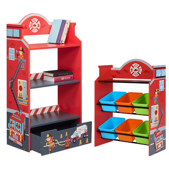 Teamson Fenduoqi kindergarten home storage rack organizer storage cabinet children's toy storage rack wooden