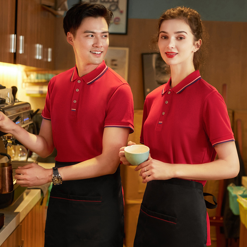 火锅店服务员女短袖快餐饭店工作服 利兰西工装制服