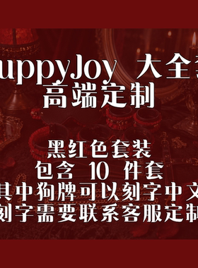 PuppyJoy手缝「love大全套」choker牛皮项圈高级手工定制