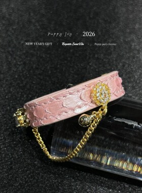 手链 PuppyJoy独家「粉猫晶铃」巨型蟒蛇皮手环高级手工定制