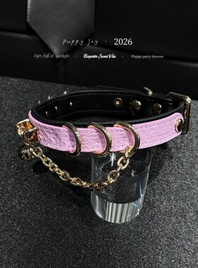 PuppyJoy独家「紫韵」choker蟒蛇皮项圈高级手工定制