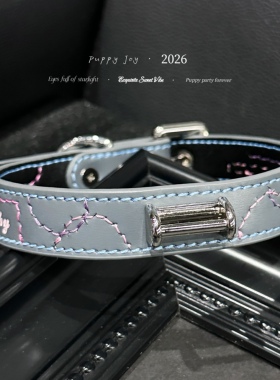 PuppyJoy手缝！「雾色绣迹」项链choker牛皮颈带高级手工定制