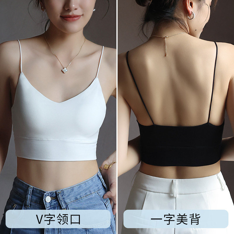 细美背夏季防走光内搭带胸垫肩带 桃奈斯抹胸