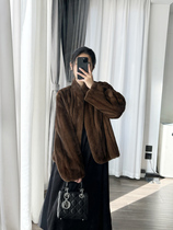 Lean Eutena Warm Curry Vintage Classic Imported Water Mink Full Cramp Collar Short Lump Sum Mink Fur Coat Big Coat Women Winter