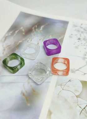 日韩百搭指环亚克力实惠简约风女