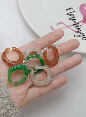 日韩春夏时尚学生饰品指环女树脂