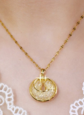 金色圈圈环环相扣项链轻奢