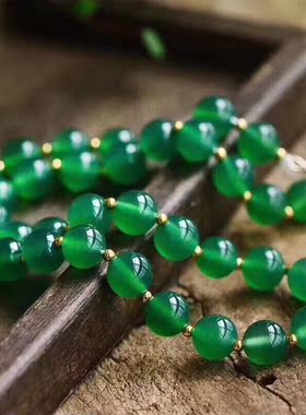 天然绿玛瑙项链买一送一