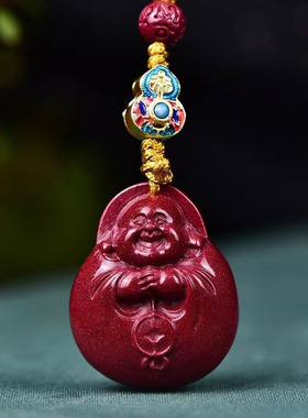 天然原矿朱砂车挂紫金砂包衣佛包挂钥匙扣纯手工制作精工细作