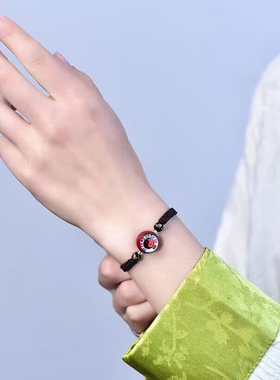 天然原矿朱砂 紫砂八卦唐卡成人手链 纯手工编织精工细作做工精美