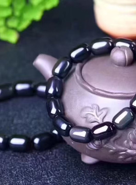 天然黑曜石单圈手链 水晶手串单圈时尚饰品礼物 高品质手链手饰