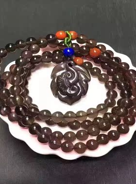 彩虹眼多圈冰种黑曜石饰品手链