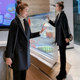 New style petite style black suit woolen jacket