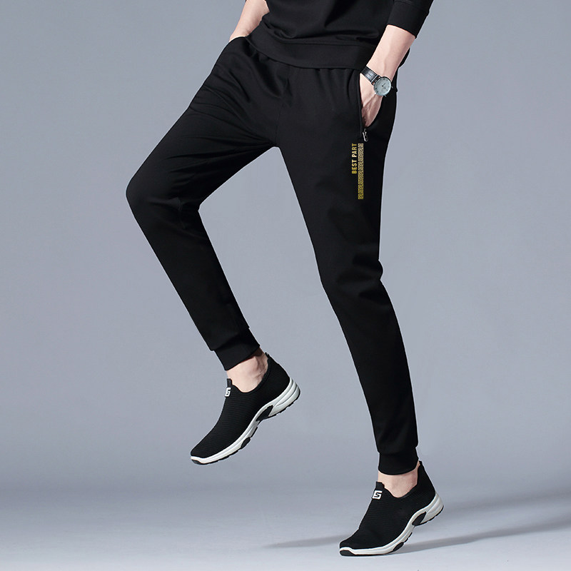 时尚新款男士夏秋季潮流薄款九分裤宽松小脚大码休闲运动黑色长裤,淘宝优惠券,粉丝福利购,淘宝优惠卷