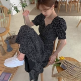 Летнее платье, ретро длинная юбка, в цветочек, французский стиль