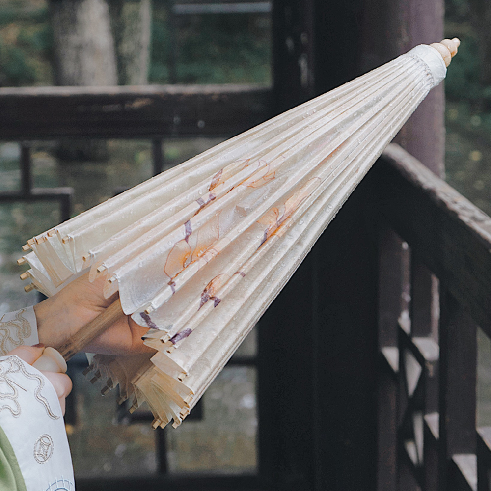 石鼓晴雨两用油纸伞非遗手工古风道具古典舞蹈汉服雨伞装饰空白伞-图0