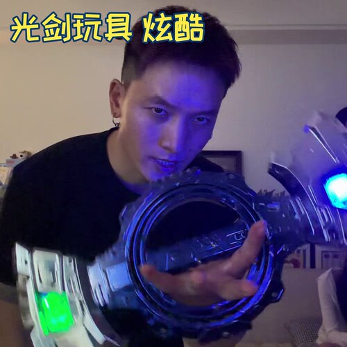光剑玩具抖音同款涡环火旋火花剑双刃剑旋转出刃伸缩激发光批发 - 图3