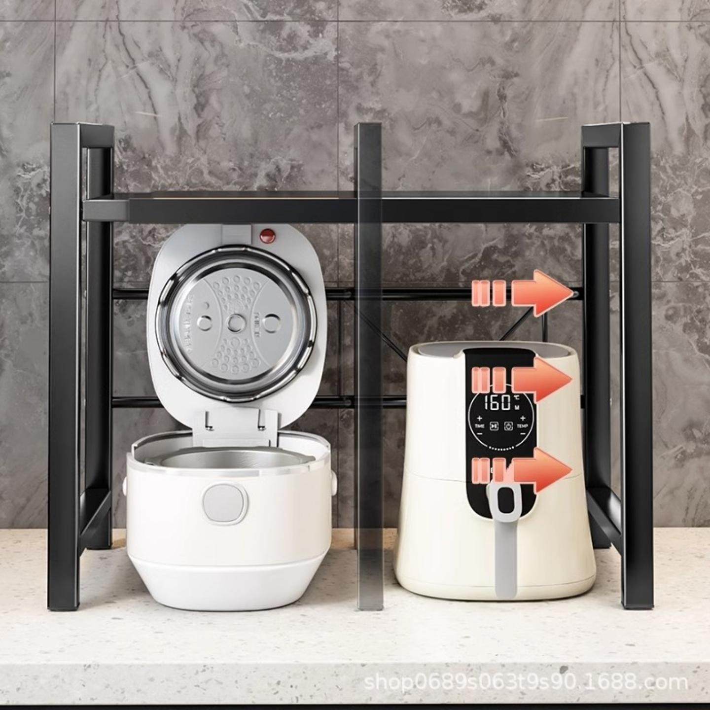 厨房置物架电饭煲置物架伸缩款微波炉架可伸缩烤箱收纳架台面家用,淘宝优惠券,粉丝福利购,淘宝优惠卷