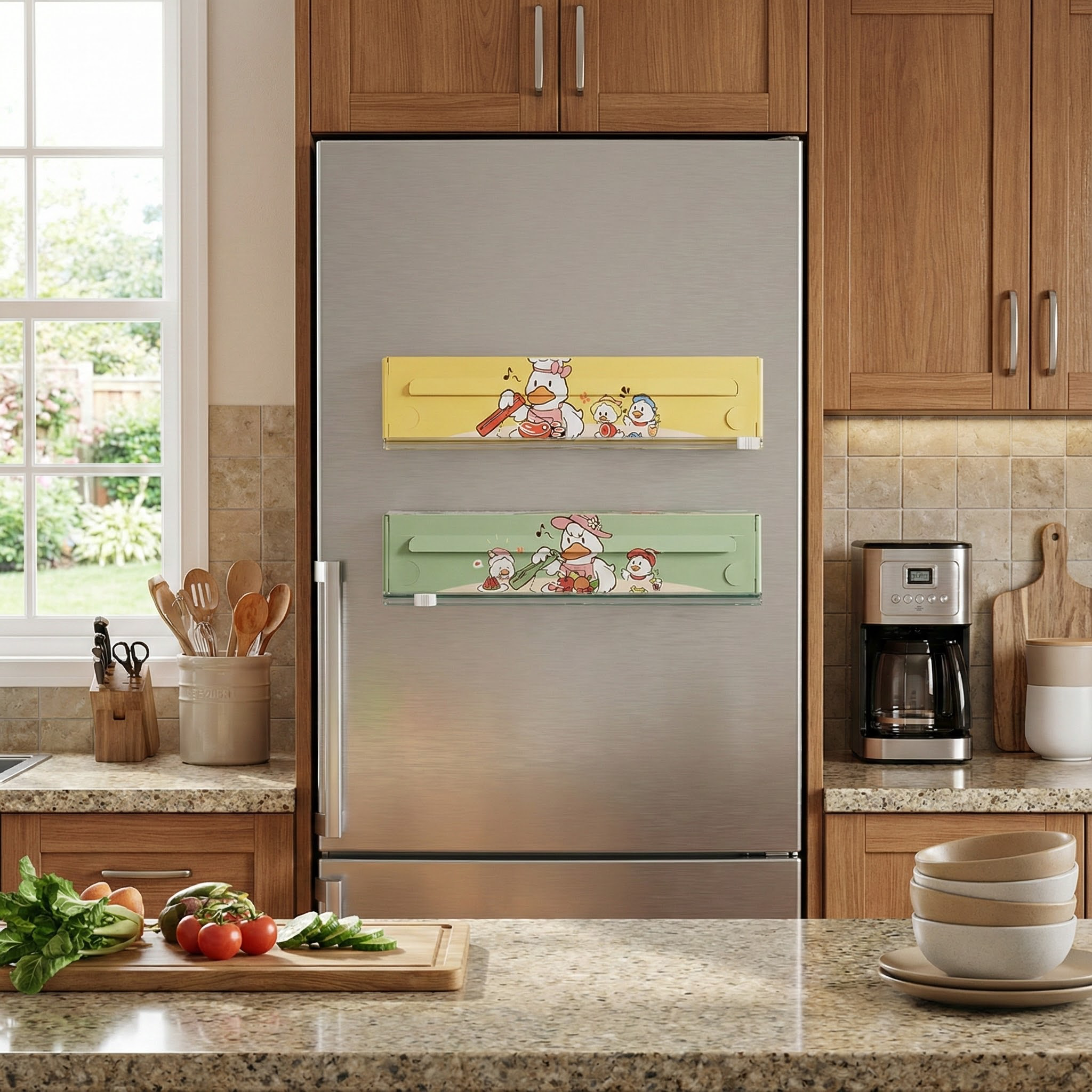 干饭鸭划刀式保鲜膜厨房磁吸保鲜膜切割器新款盒装保鲜膜居家家用,淘宝优惠券,粉丝福利购,淘宝优惠卷