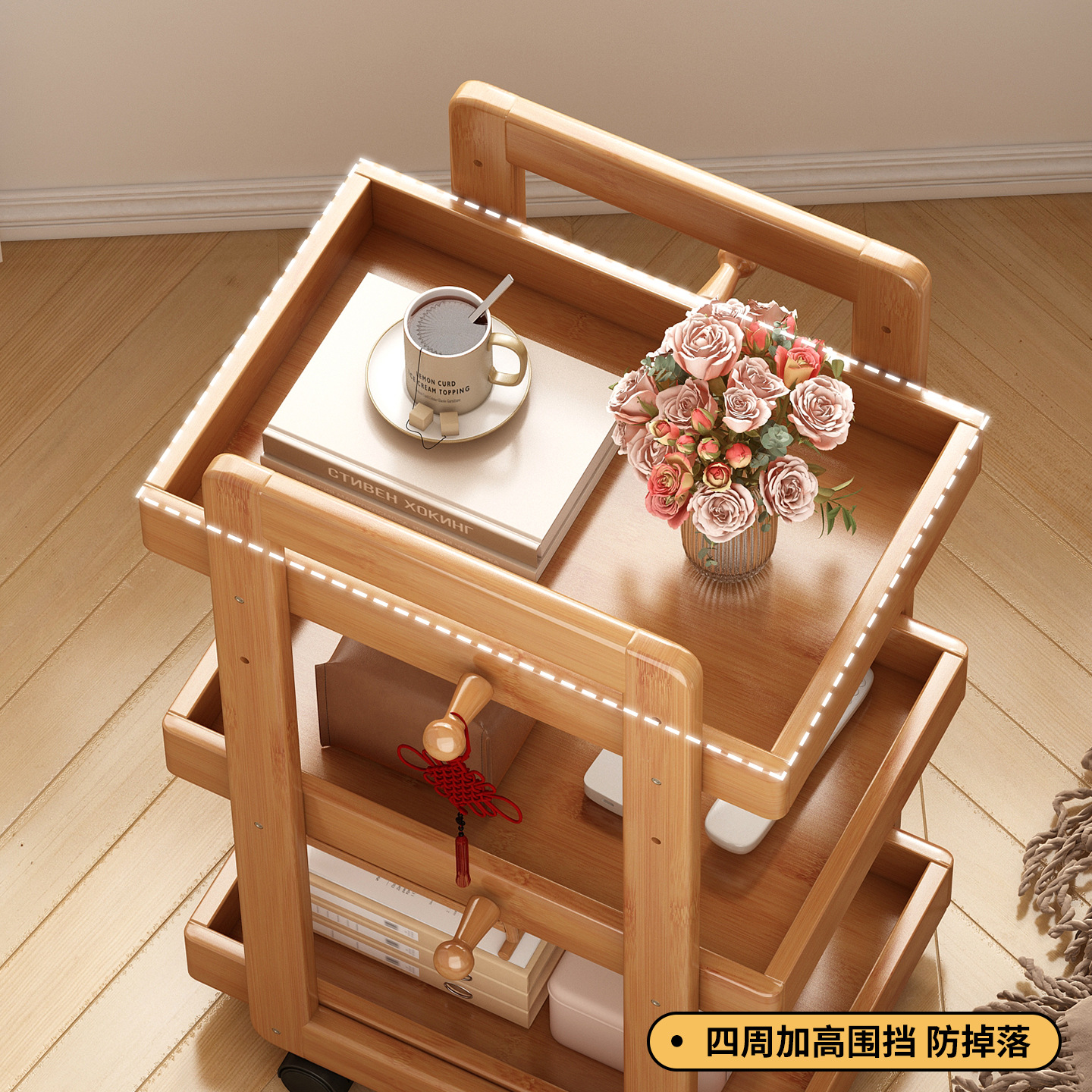 可移动置物架厨房调料架桌下小型书架手办摆件展示架多层零食架子 - 图2