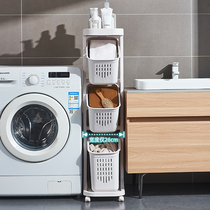 Home Clip Sewn Dirty Laundry Basket Home Dirty Laundry Containing Basket Toilet Bathroom Partition Floor Shelve Shelf Narrow