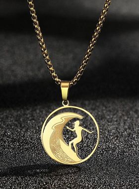 冲浪女孩魅力冲浪板项链冲浪我喜欢冲浪项链夏天时尚海滩珠宝礼物