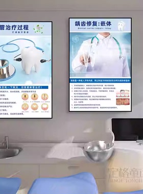 口腔诊所挂画牙科医院保护牙齿宣传海报挂画矫正洗牙门诊高档壁画