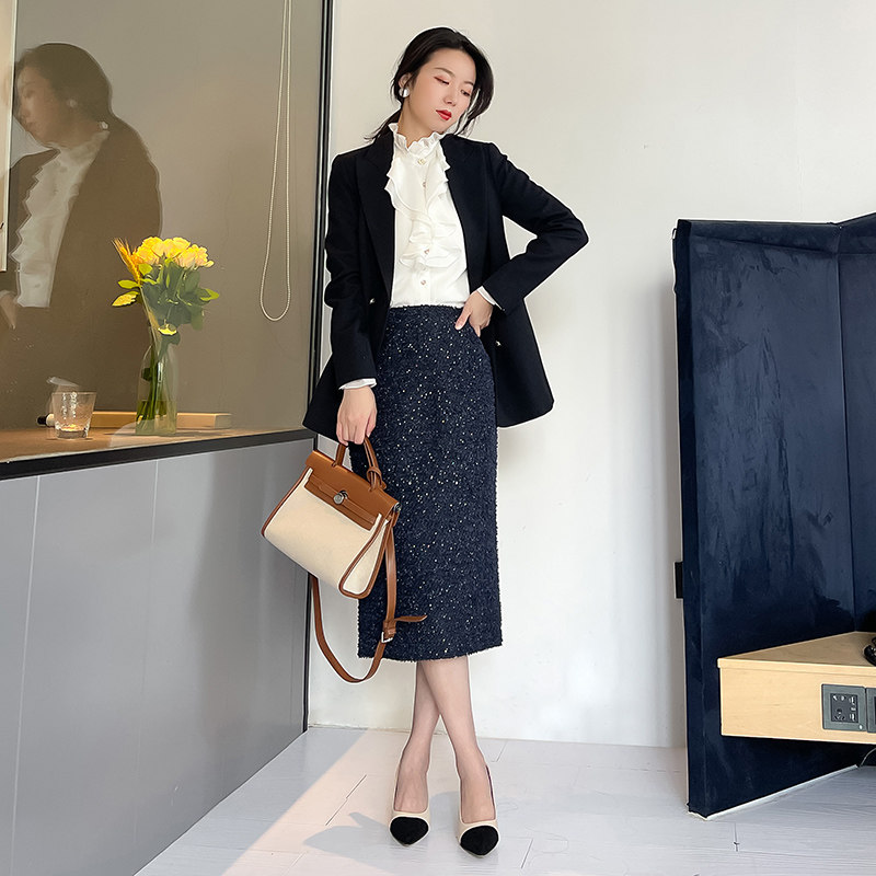 荷叶边雪纺立领花边上衣 jajp衬衫